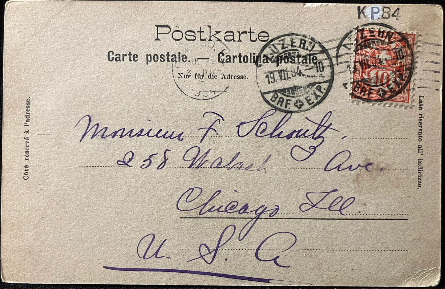 Luzern, Kappelbruchke und Wasserthurm - E. Goeth, Photo by Luzern - Vintage Swiss Postcard