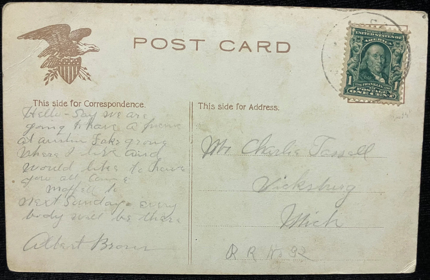 Indian Encampment - Vintage Postcard