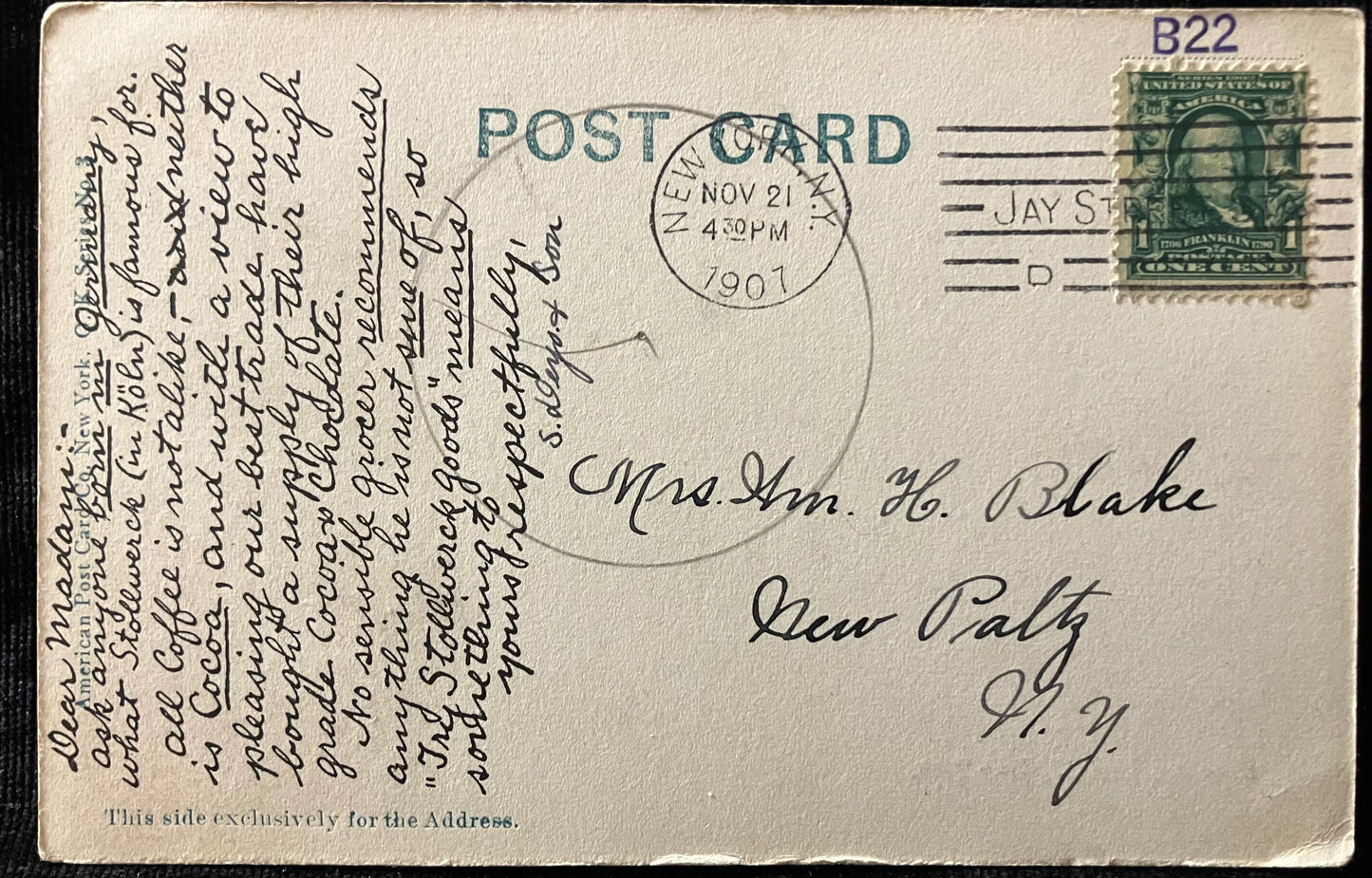 Brooklyn Bridge, New York - Vintage 1900s Bridge Postcard