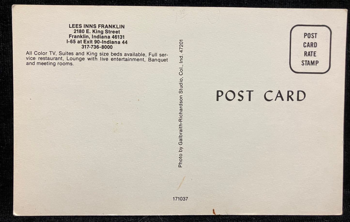 Lees Inns Franklin - Franklin, Indiana - Vintage Hotel Postcard