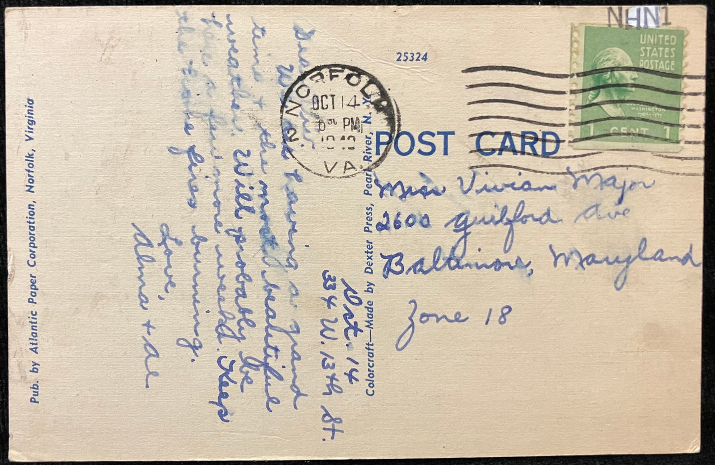 New Hampton Boulevard Bridge, Norfolk, Virginia - Vintage Bridge Postcard