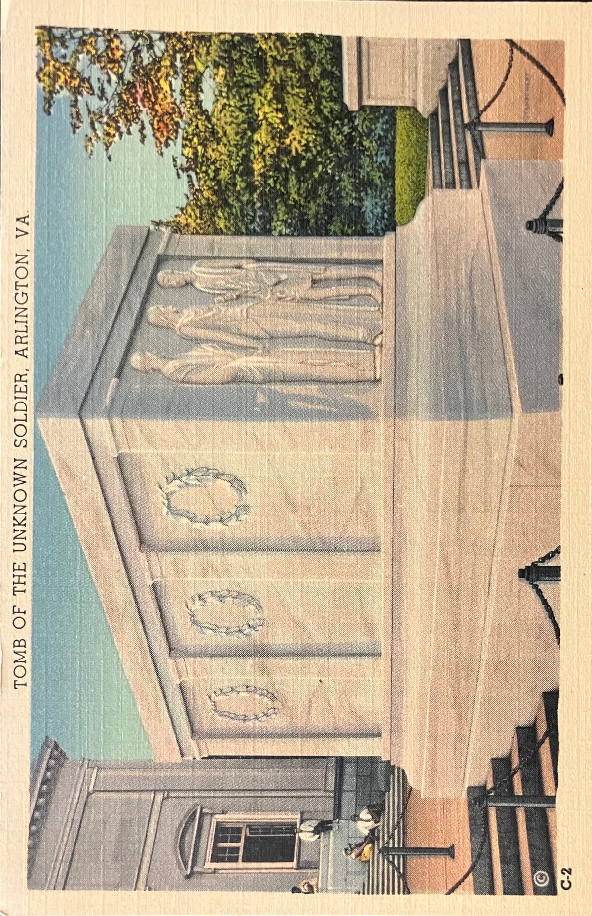 Tomb of the Unknown Soldier, Arlington, Virginia - Vintage Veteran Memorial Postcard