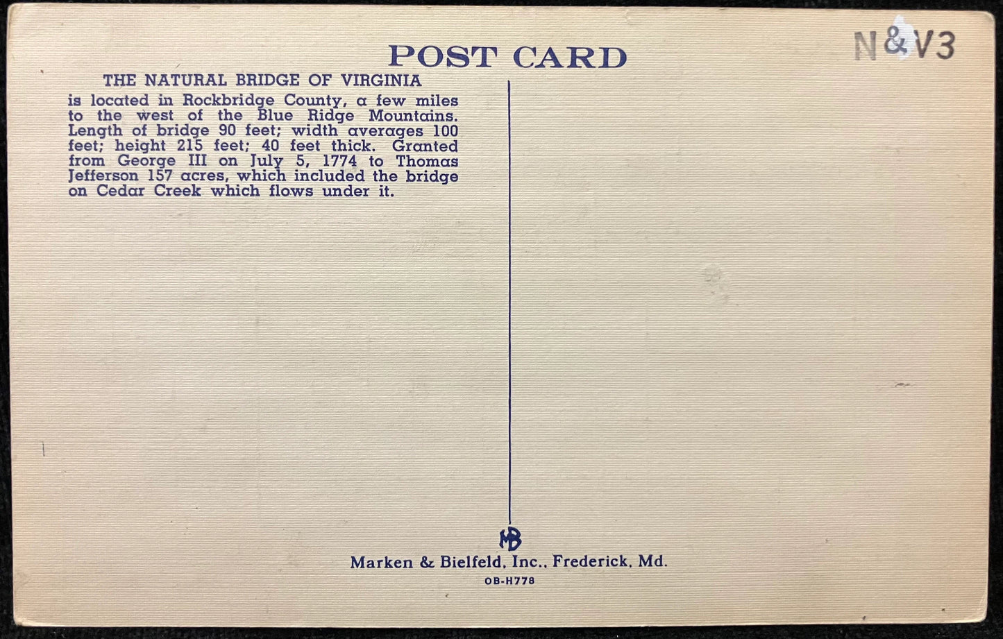 Natural Bridge, Virginia - Vintage Scenic Postcard