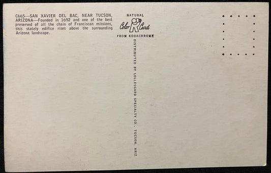 San Xavier del Bac - Tuscon, Arizona - Vintage Postcard