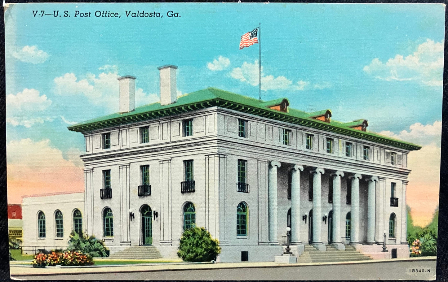 U. S. Post Office, Valdosta, Georgia - Vintage Post Office Postcard