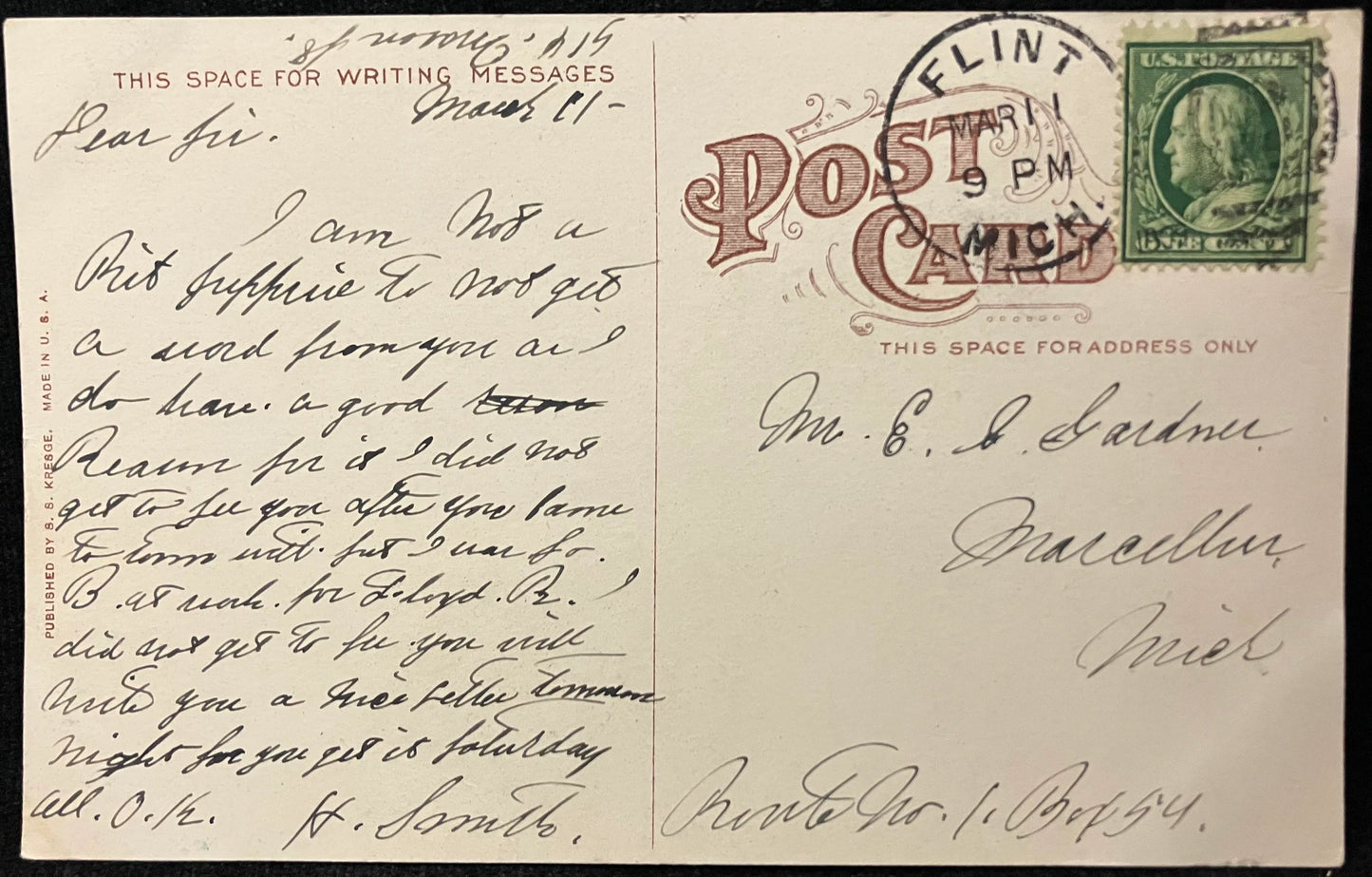 City Hall, Flint, Michigan - Vintage Postcard