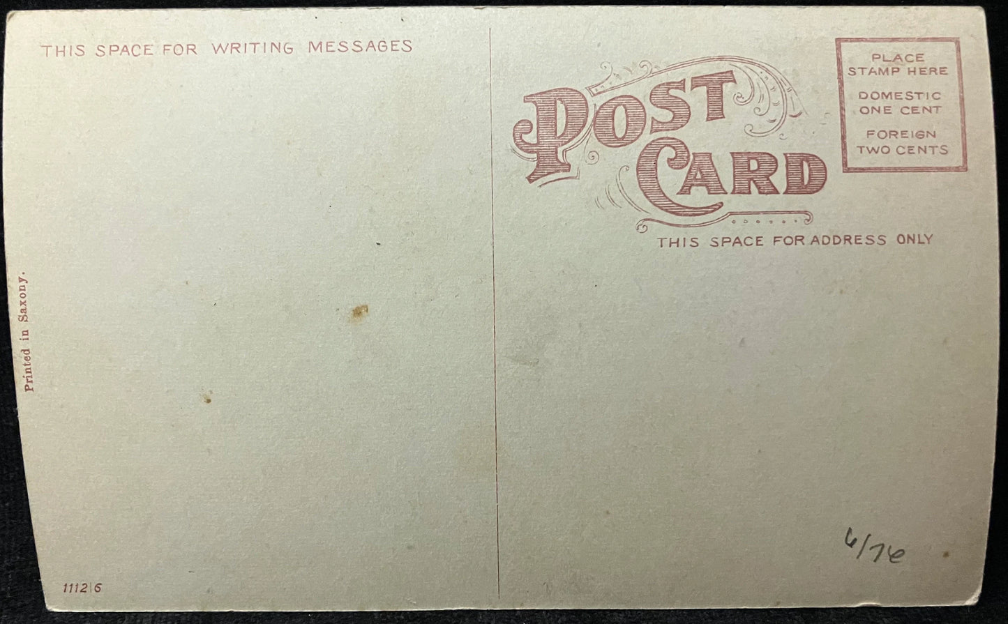 Child by Bed Playing With Christmas Toys - Merry Christmas - Made in Saxony - Vintage Postcard