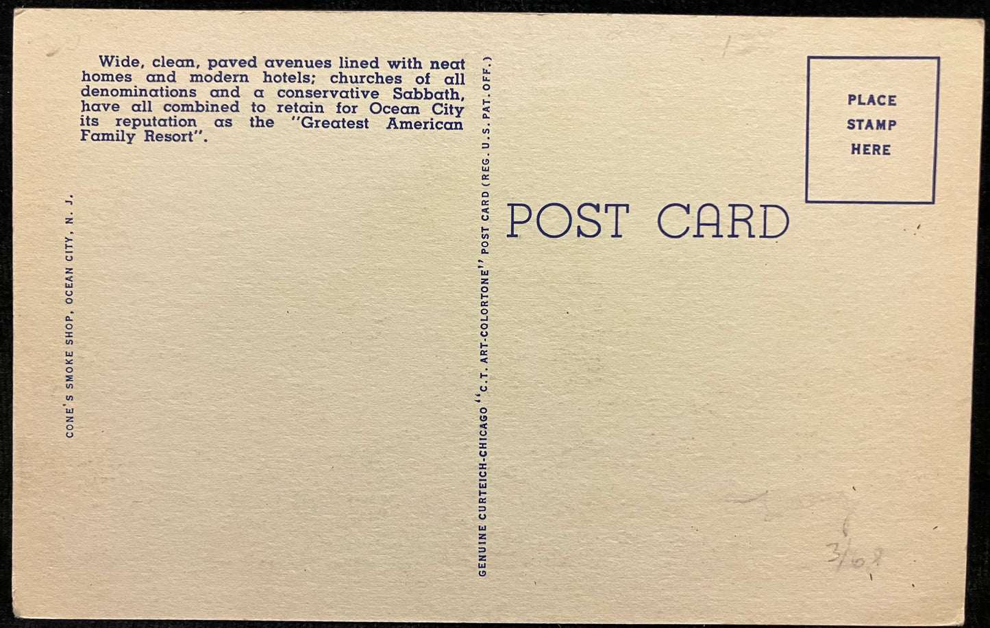 First Methodist Episcopal Church, Ocean City, New Jersey - Vintage Church Postcard