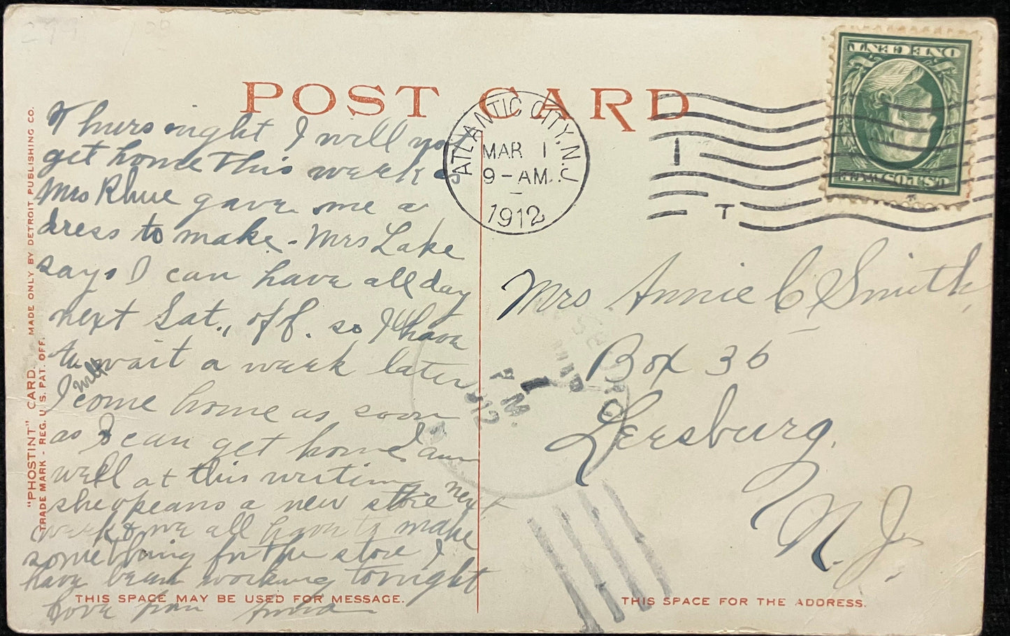 Hotel Dennis - Atlantic City, N. J. - Copr. Detroit Publishing Co. - 1912 Hotel Postcard
