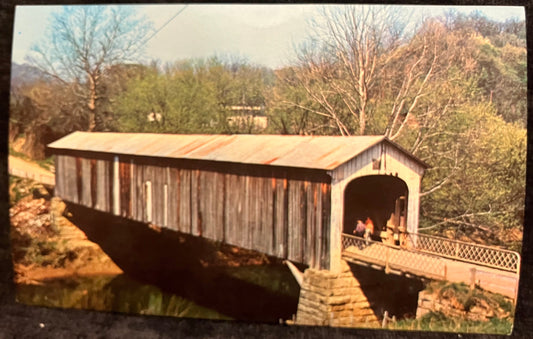 Cow Run Bridge in Washington County, Ohio - Vintage Bridge Postcard