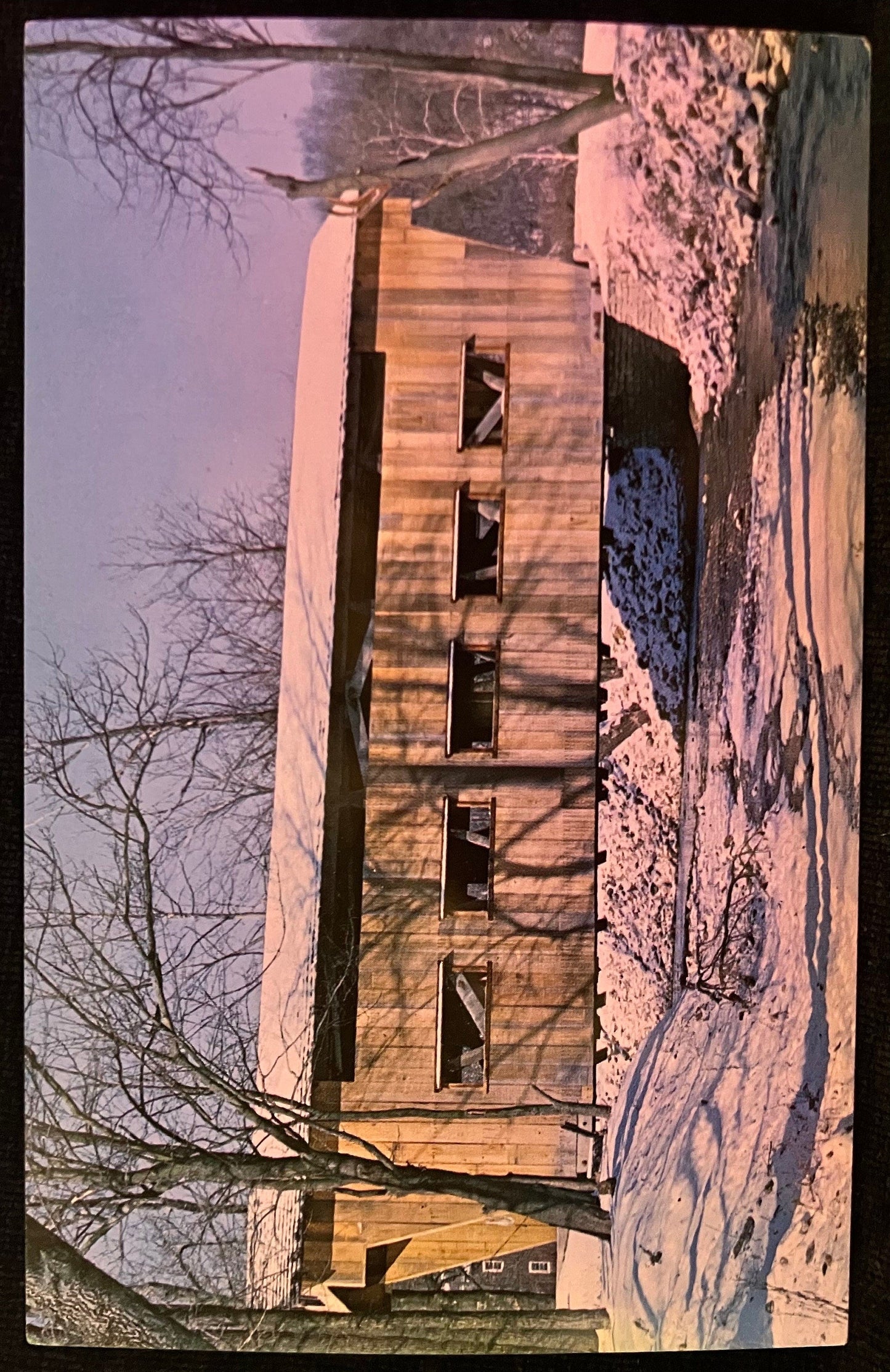 Jasper Road Covered Bridge in Greene County, Ohio - Photo: Eugene Belt - Vintage Postcard - 1877 Covered Bridge over Caesar's Creek