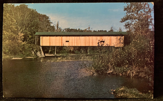 Ashtabula County, Ohio - The Middle Road bridge over Connecticut River -Hallie Jones photo - Vintage Postcard
