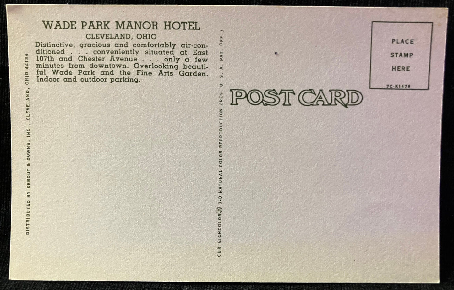 Wade Park Manor Hotel - Cleveland, Ohio - Vintage Postcard of Hotel Wade Park Manor