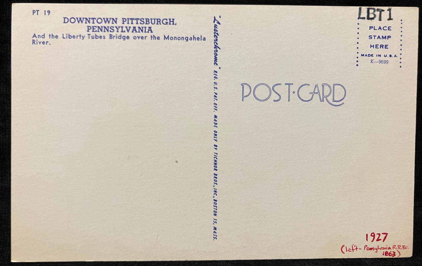 Downtown Pittsburgh, Pennsylvania - Vintage Postcard