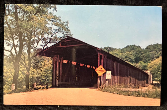 Covered Bridge at Harpersfield, Ohio - Covered Bridge - Vintage Postcard