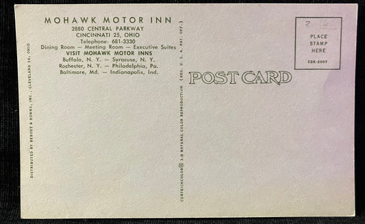 On front: A photo of the MOHAWK MOTOR INN in Cincinnati, OhioOn back: MOHAWK MOTOR INN 2880 Central
