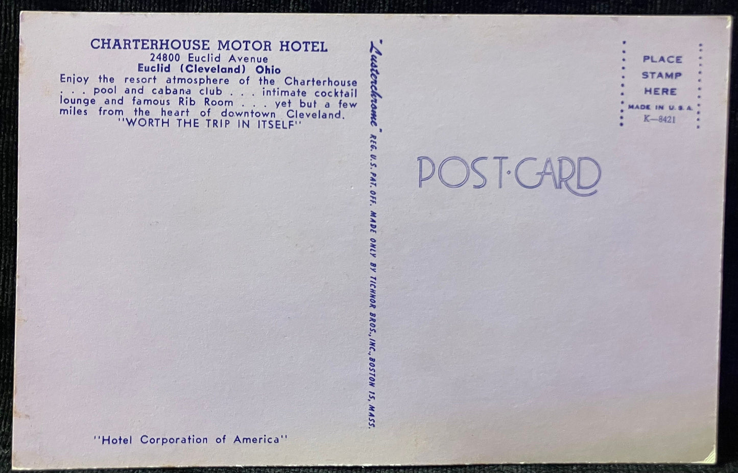 Charterhouse Motor Hotel in Euclid (Cleveland), Ohio - Vintage Postcard