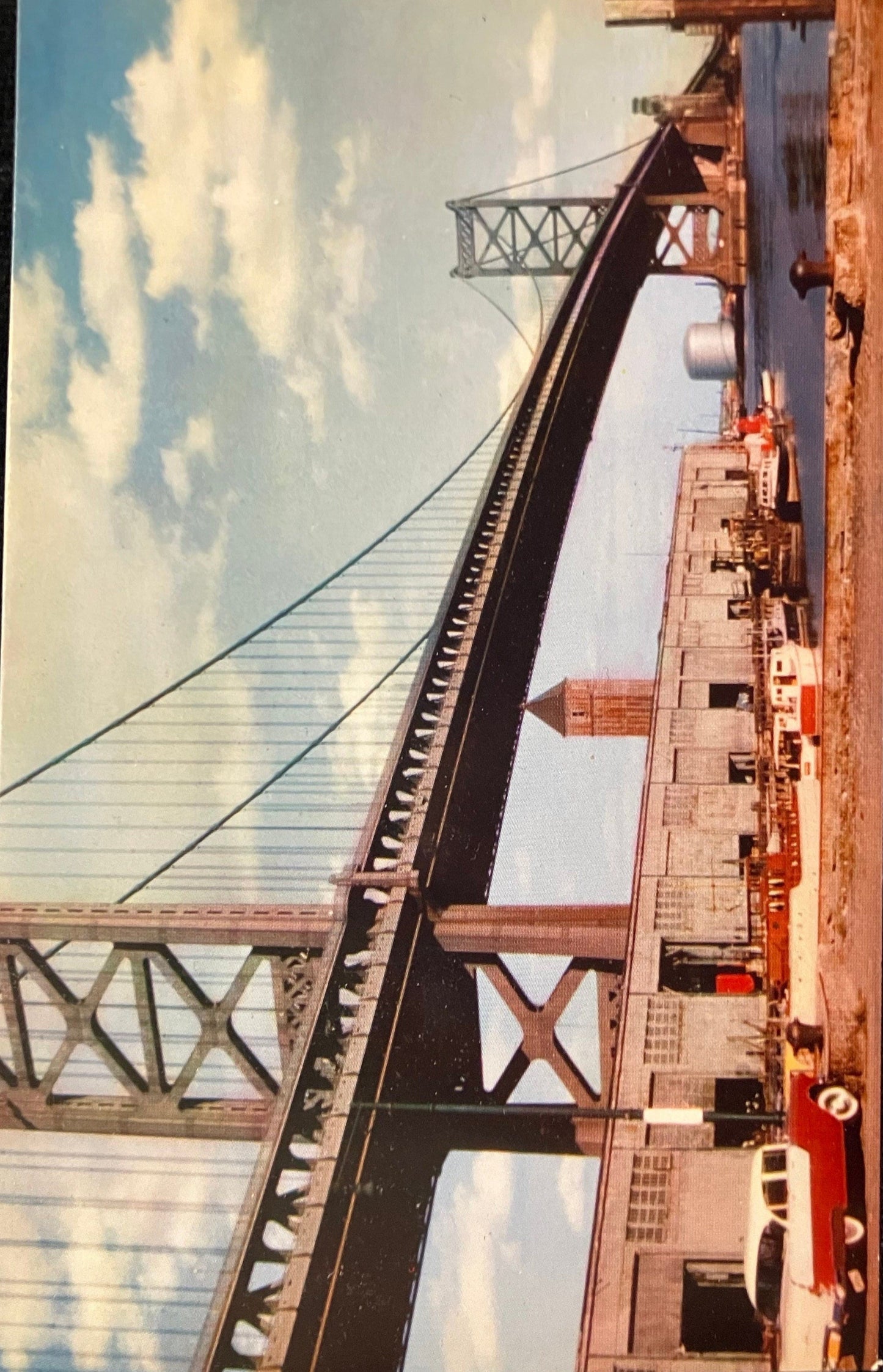Benjamin Franklin Bridge over Delaware River in Philadelphia, Pennsylvania - Vintage Postcard