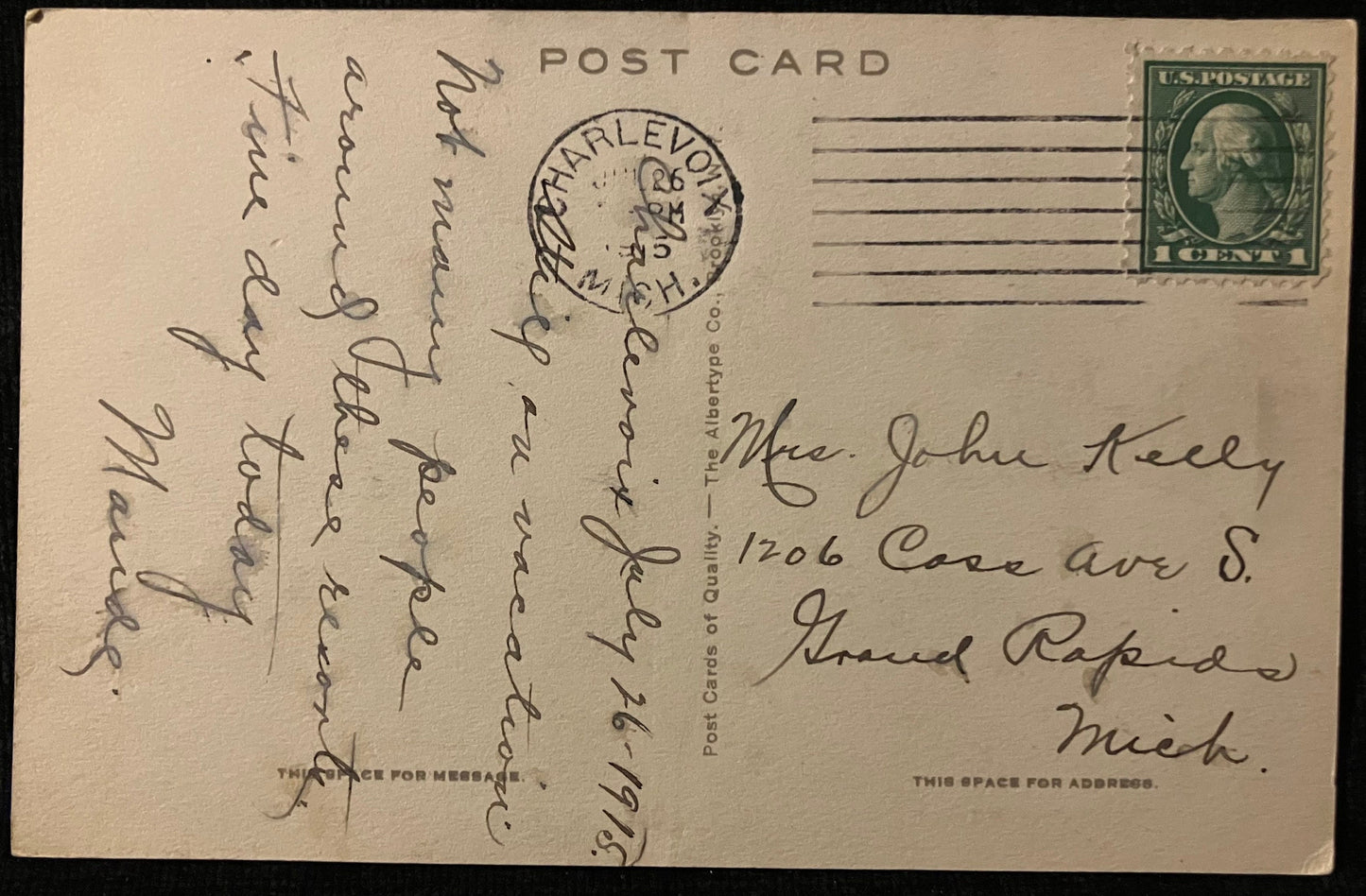 Life Saving Station and Harbor Entrance - Charlevoix, Michigan - Vintage Steamboat Postcard