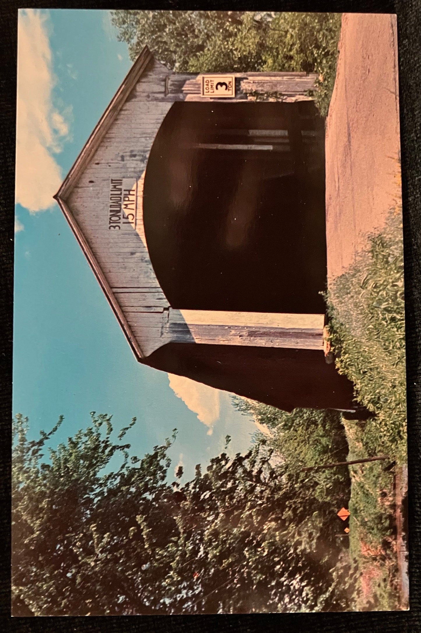 Chunn Ford Bridge in Vermillion County, Indiana - Hades Bridge - Photo by Mitchell - Vintage Covered Bridge Postcard