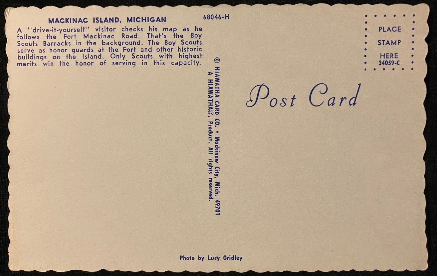 Mackinac Island, Michigan - Photo by Lucy Gridley - Vintage Michigan Postcard