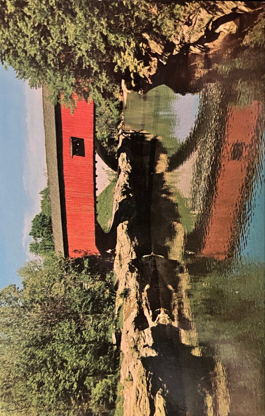 Narrows Covered Bridge in Parke County, Indiana - Photo by George Gould - Vintage Covered Bridge Pos