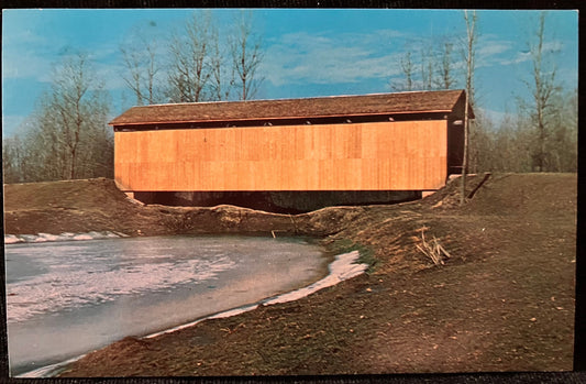 Clifty Bridge in Bartholomew County, Indiana - Photo byTerry Miller - Vintage Covered Bridge Postcard