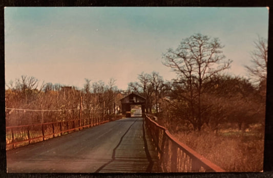 Brownsville Bridge in Union County, Indiana - Photo by John V. Pontiere Jr. - Vintage Covered Bridge Postcard