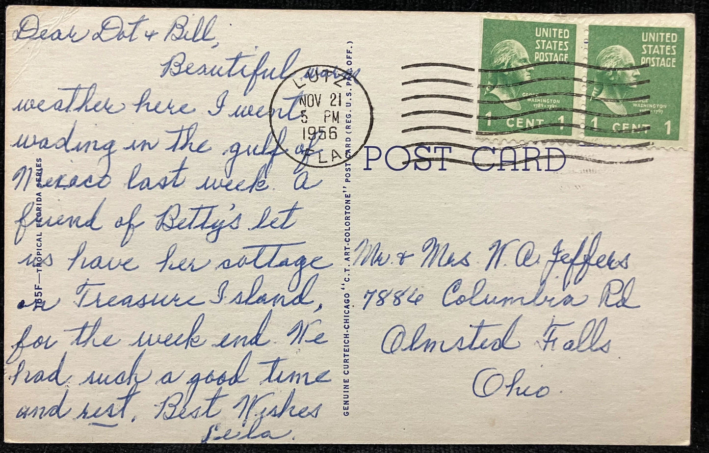 Fresh-Water Fishing in Picturesque Florida - Two Stamps - Vintage Nature Postcard