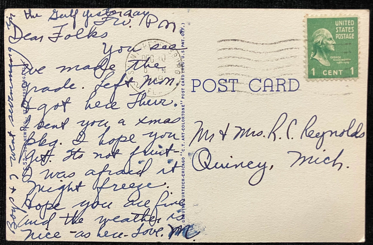 Moonlight Bathing on the Beach at Clearwater, Florida - Vintage Beach Postcard