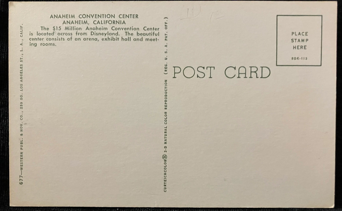 Anaheim Convention Center in Anaheim, California - Vintage Postcard