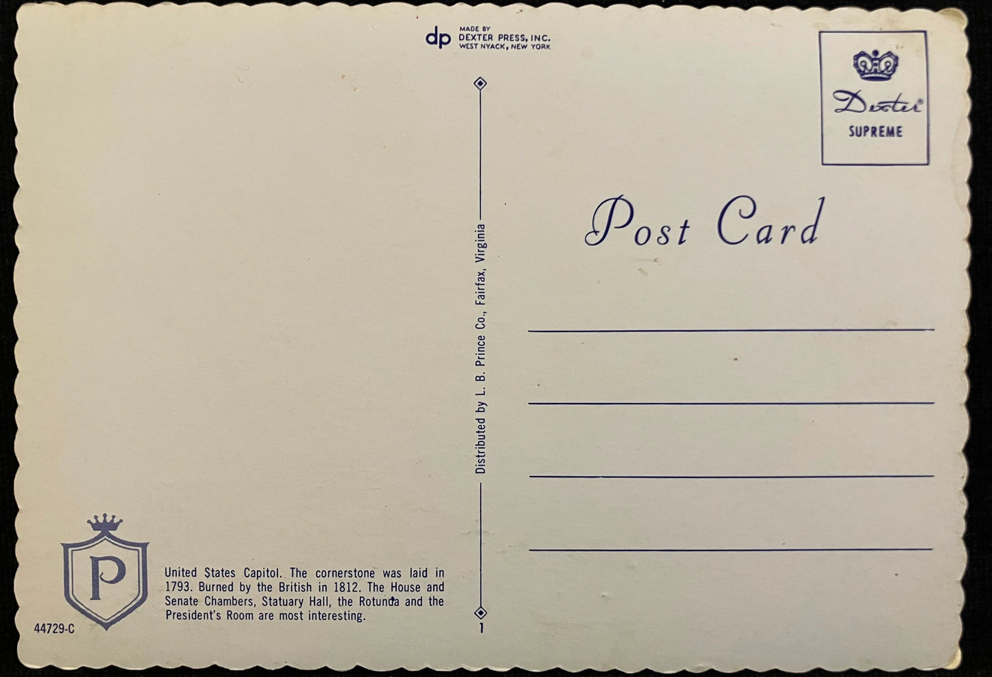 United States Capitol - Washington D. C. - Photo: F. Hublitz - Vintage Postcard