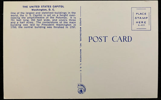 The United States Capitol in Washington D. C., Maryland - Vintage Postcard