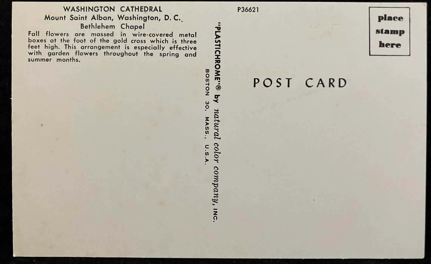 Bethlehem Chapel at Mount Saint Alban, Washington D. C. - Vintage Church Postcard