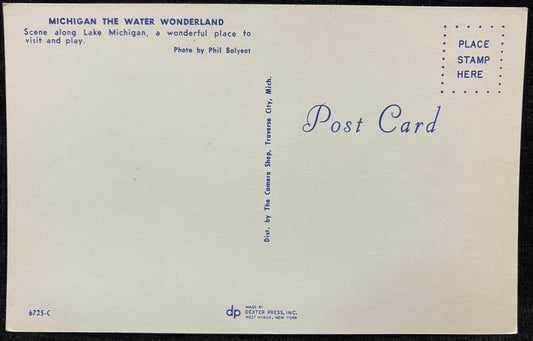 Lake Michigan from Traverse City, Michigan - Photo: Phil Balyeat - Vintage Postcard