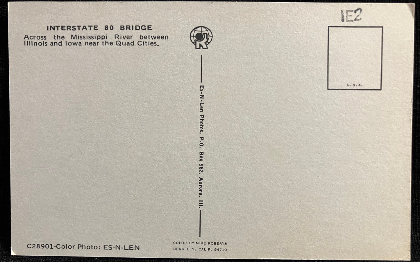 Interstate 80 Bridge - Iowa - Illinois - Photo: Mike Roberts - Vintage Bridge Postcard