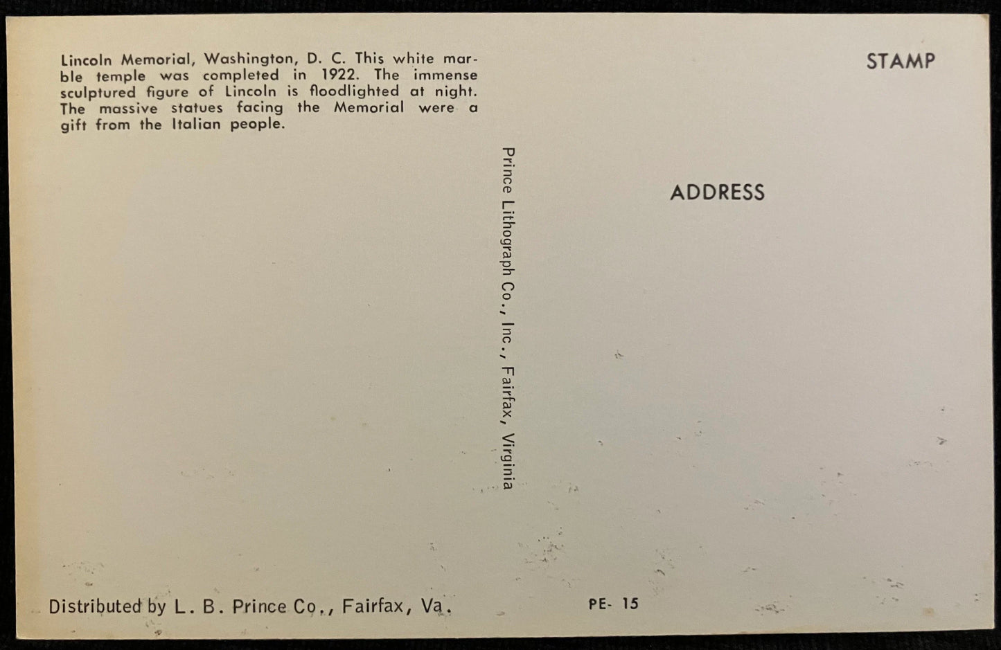 The Lincoln Memorial in Washington D. C., Maryland - Vintage Postcard