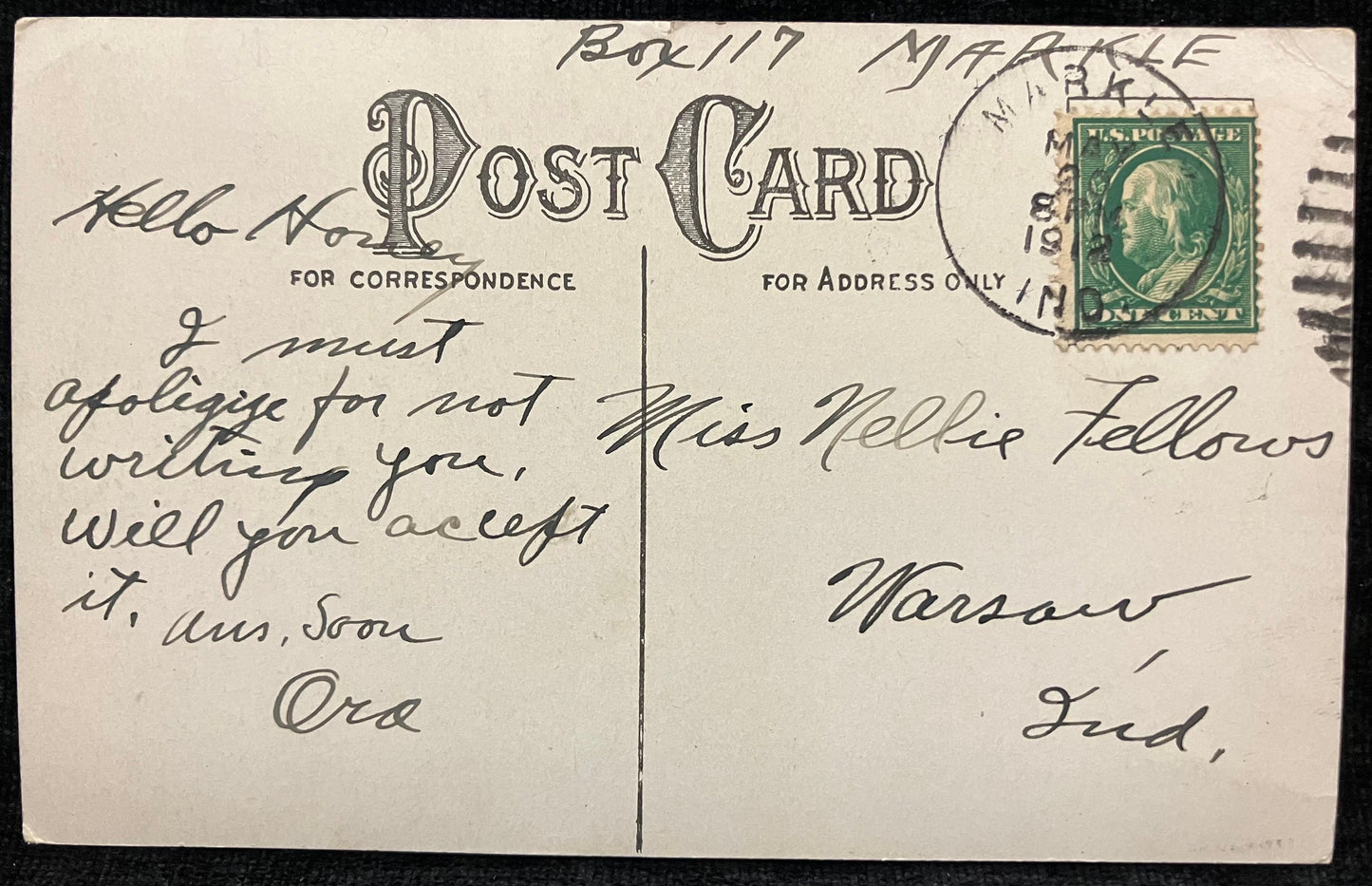 We’re Having a Good Time in Markle - Better Come - Indiana - Vintage Postcard