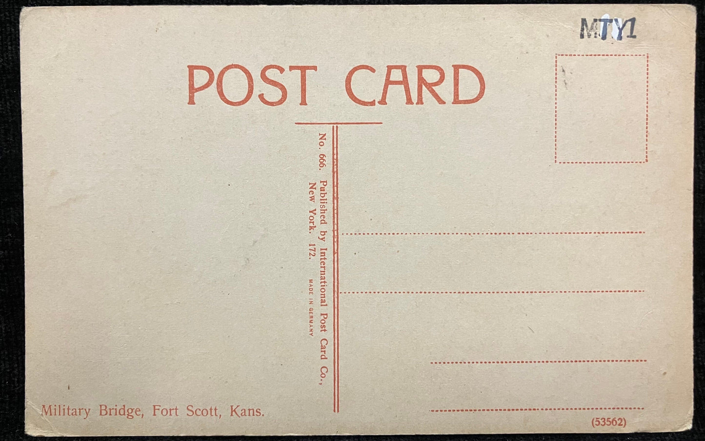 Military Bridge, Fort Scott, Kans. - Vintage Bridge Postcard