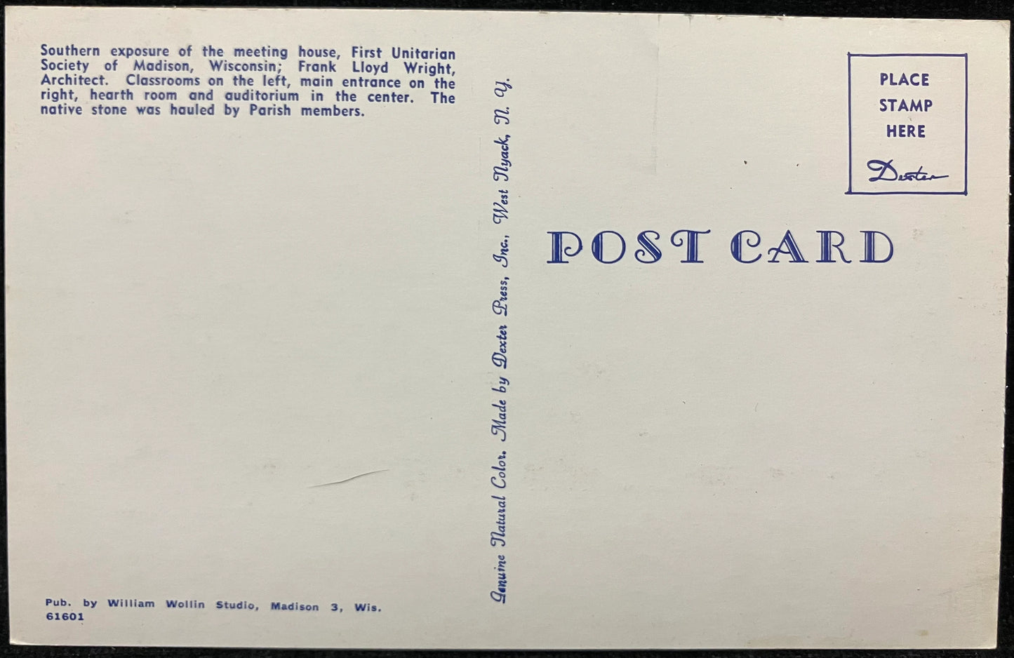 First Unitarian Society of Madison, Wisconsin - Vintage Church Postcard