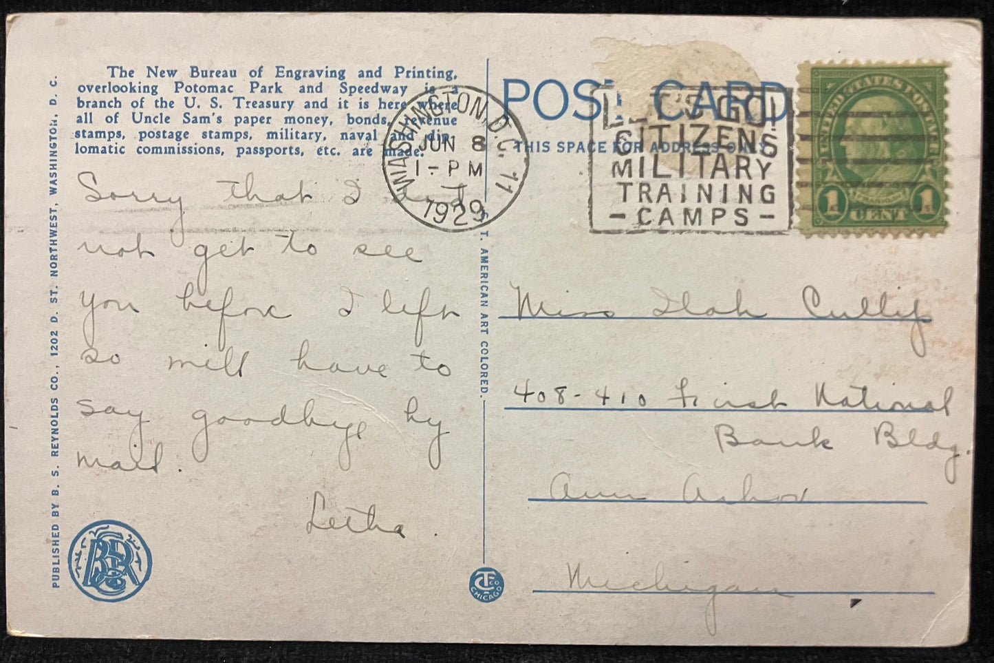 The New Bureau of Printing & Engraving on Potomac Park and Basin, Washington, D. C., Maryland - Vintage Postcard