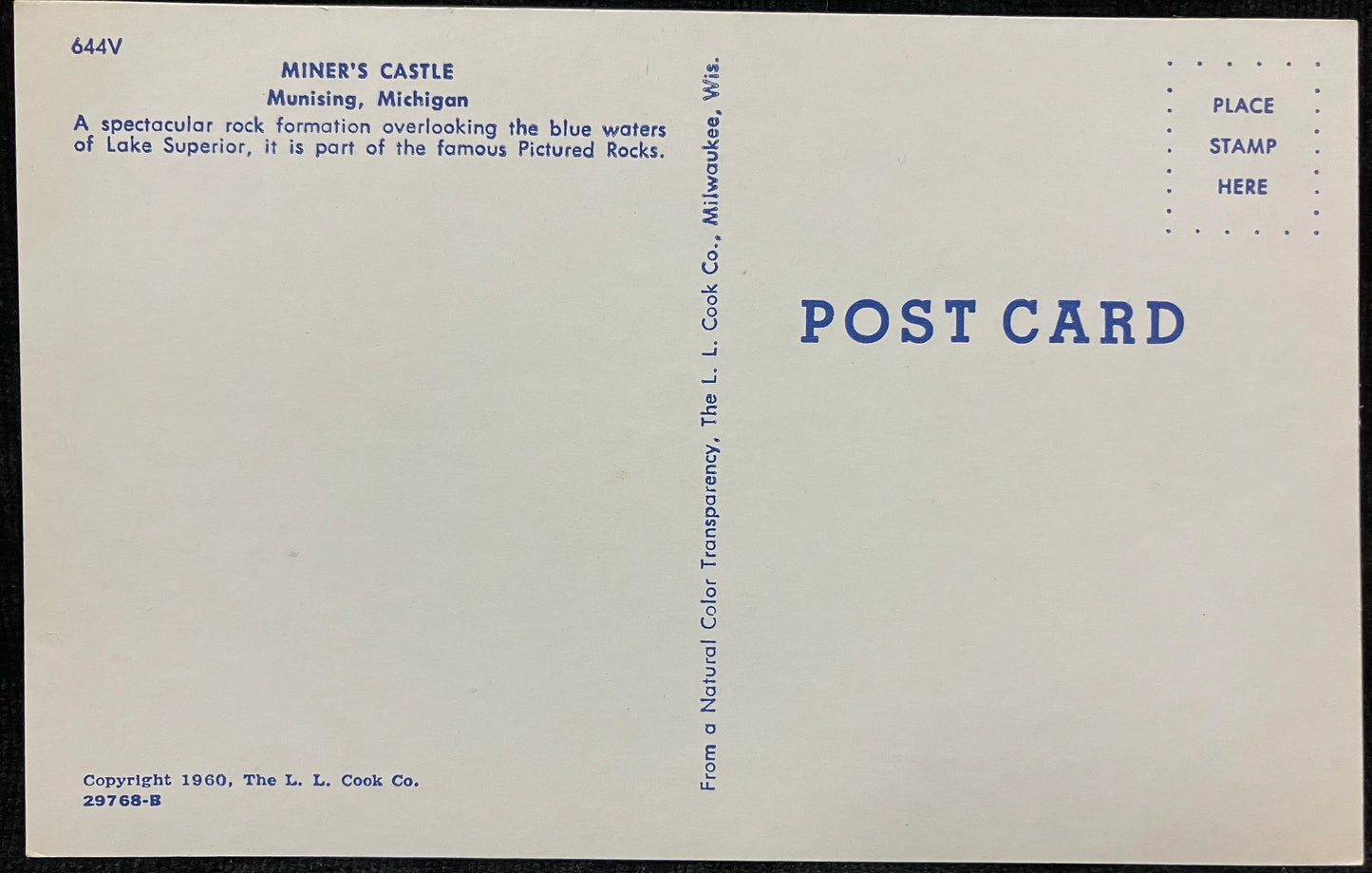 Miner’s Castle in Munising, Michigan - Vintage Lakeside Postcard