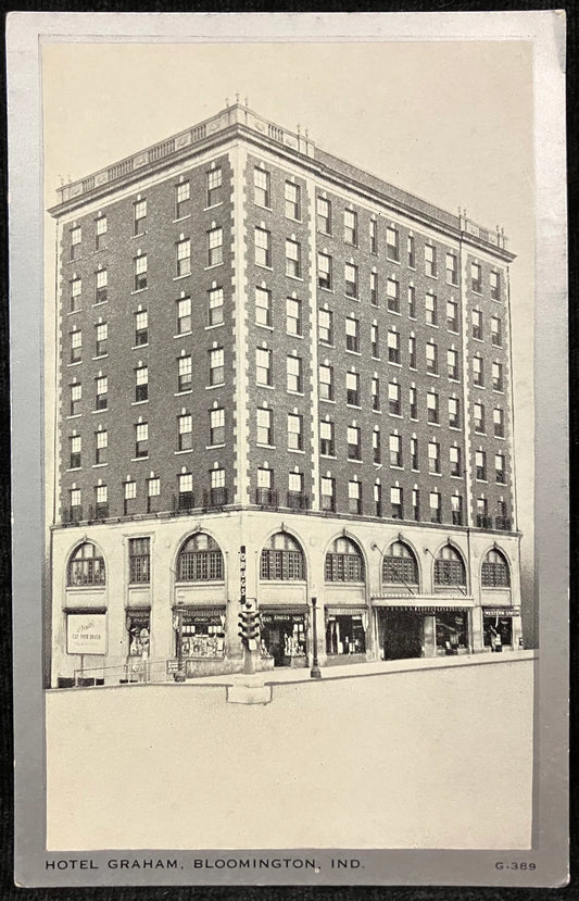 Hotel Graham, Bloomington, Indiana - Vintage Hotel Postcard