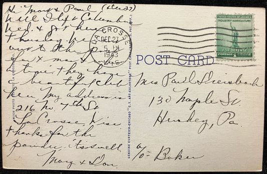 Typical Street, Camp McCoy, Wisconsin - Vintage Army Postcard