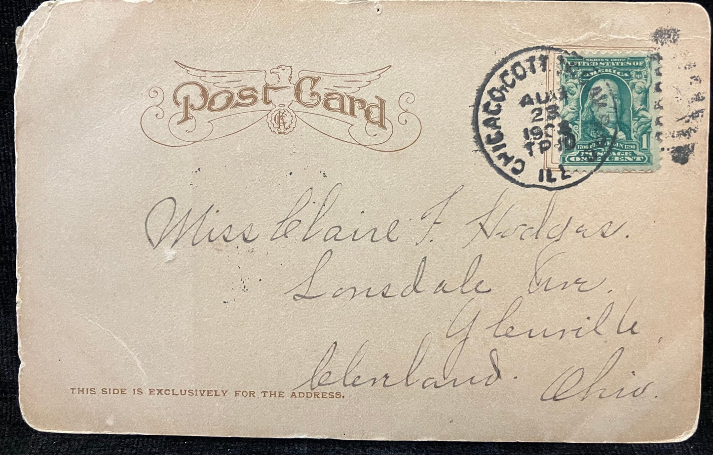 Wisconsin Street, Looking East in 1900, Milwaukee, Wisconsin - E. C. Kropp, Publ. Milwaukee- Vintage Address only Backside Postcard