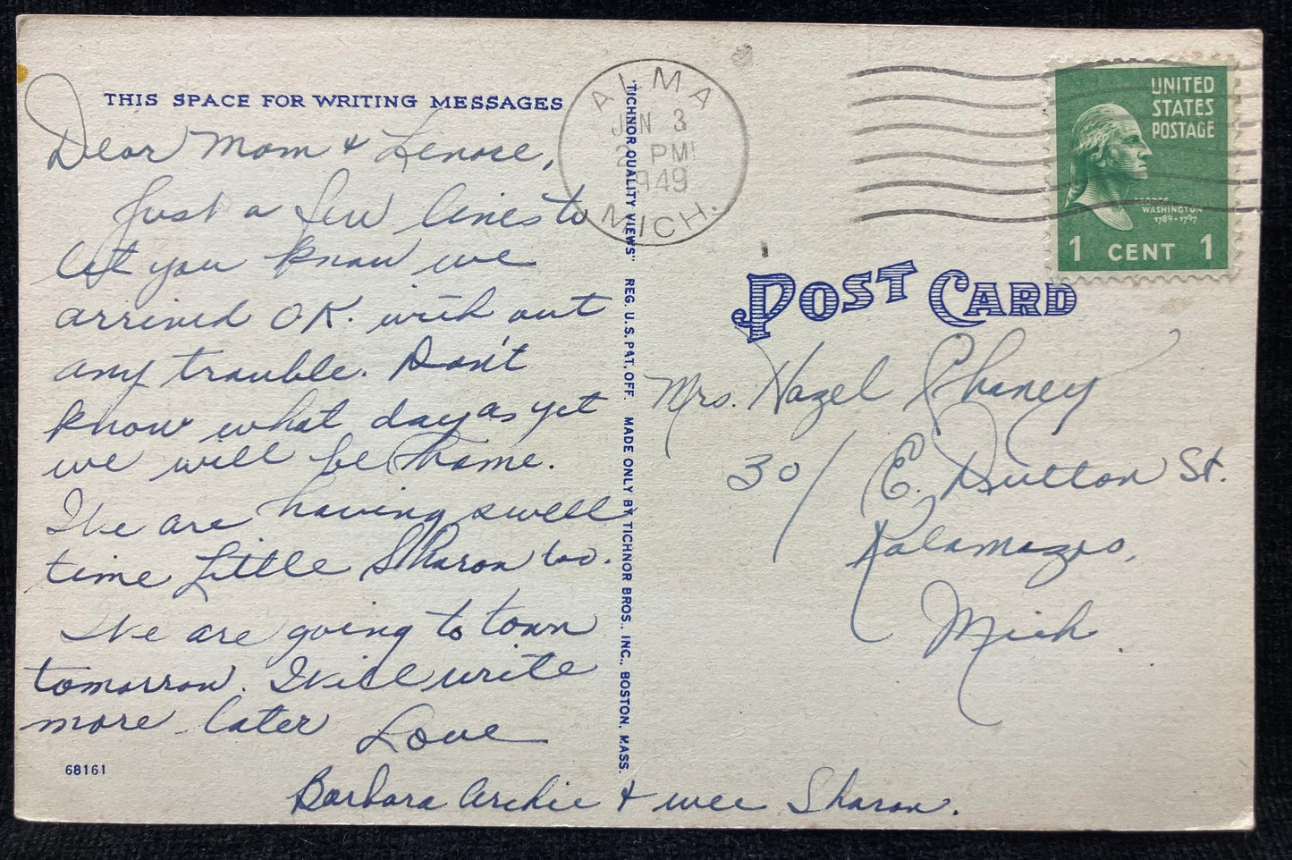 Greetings from Alma, Michigan - Vintage Postcard