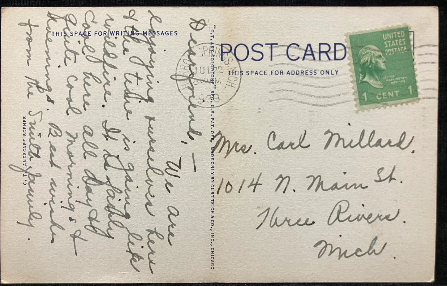 Greetings from Harbor Springs, Michigan - Vintage Postcard