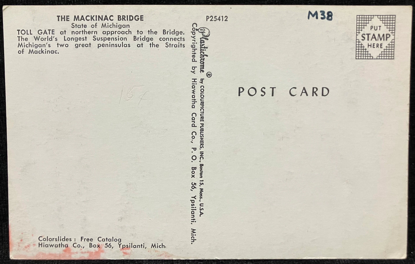 The Mackinac Bridge, Michigan - Vintage Bridge Postcard