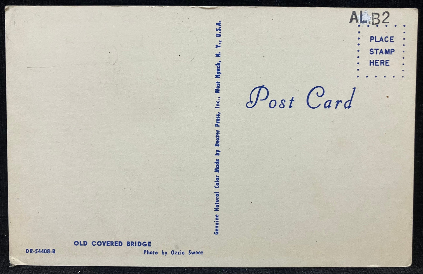 Old Covered Bridge - Photo Ozzie Sweet - Vintage 1960s Bridge Postcard