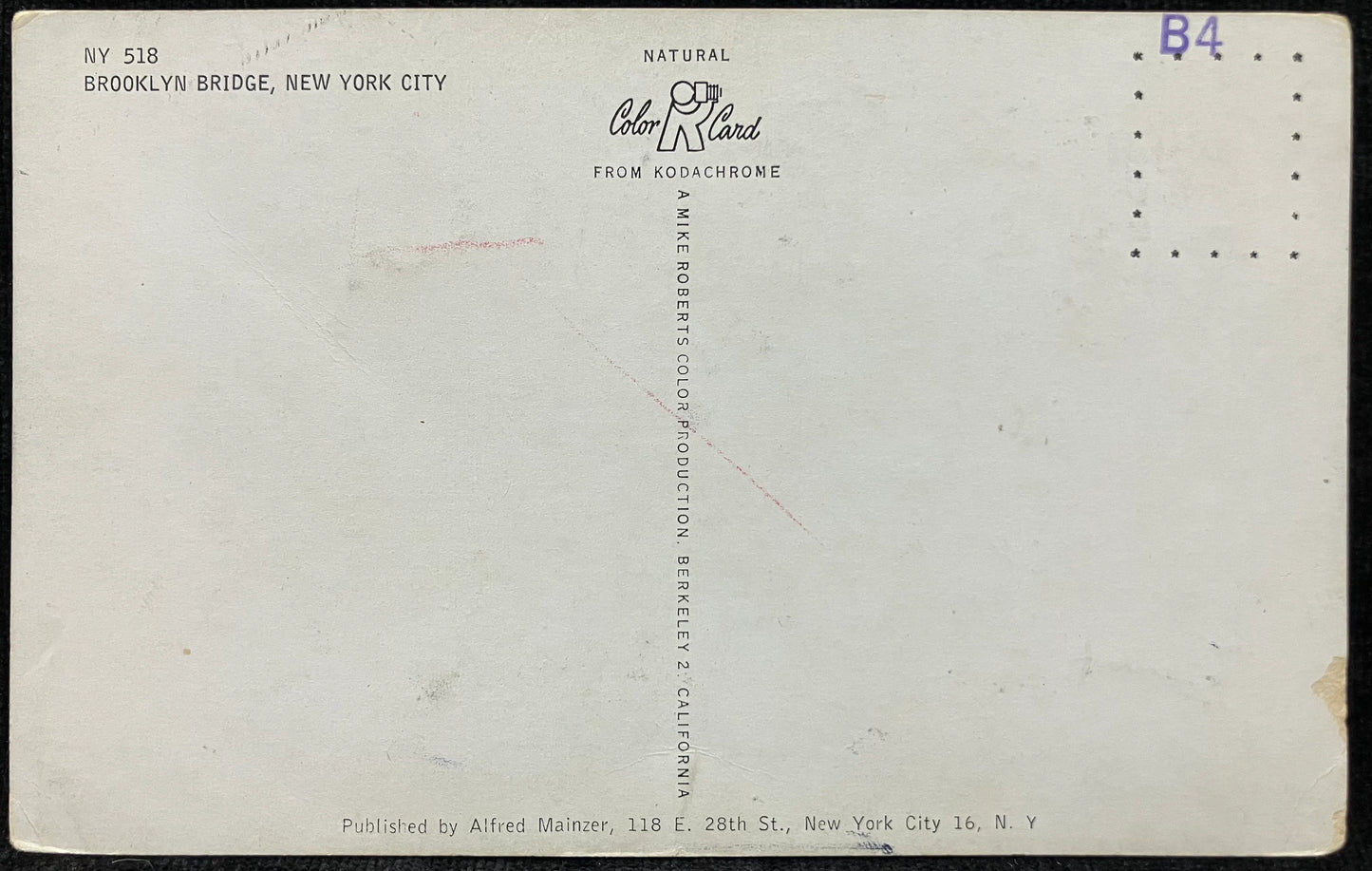 Brooklyn Bridge, New York City - Vintage Kodachrome Bridge Postcard